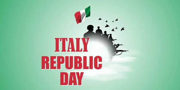 Vector Illustration Happy Republic Day Italy — Stock Vector