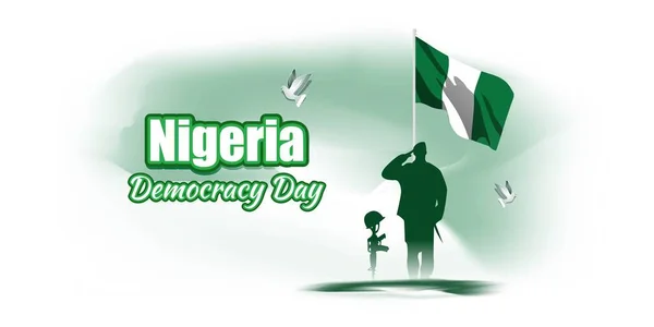 幸せなナイジェリア独立記念日のためのベクトルイラスト — ストックベクタ