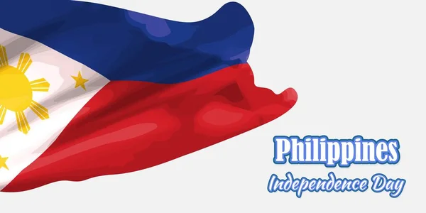 Ilustración Vectorial Para Feliz Día Independencia Filipinas — Vector de stock