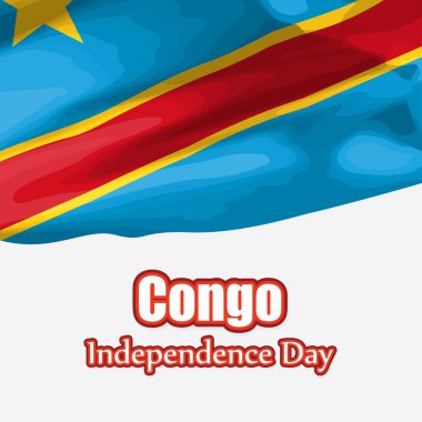 Kongo 'nun mutlu bağımsızlık günü için vektör çizimi