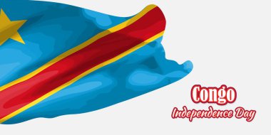 Kongo 'nun mutlu bağımsızlık günü için vektör çizimi