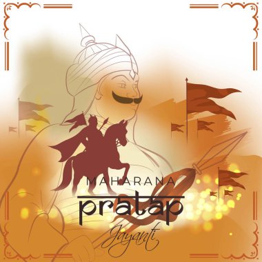Maharana Pratap Jayanti 'nin vektör illüstrasyon kavramı.