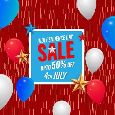 ABD 'nin bağımsızlık indirimi için vektör illüstrasyonu - 4 Temmuz