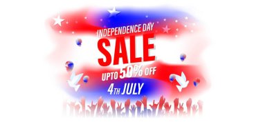 ABD 'nin bağımsızlık indirimi için vektör illüstrasyonu - 4 Temmuz