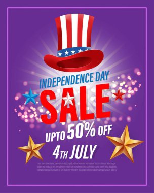 ABD 'nin bağımsızlık indirimi için vektör illüstrasyonu - 4 Temmuz