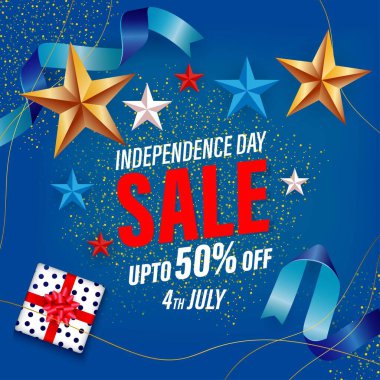 ABD 'nin bağımsızlık indirimi için vektör illüstrasyonu - 4 Temmuz