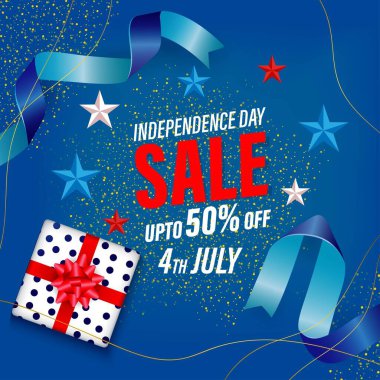 ABD 'nin bağımsızlık indirimi için vektör illüstrasyonu - 4 Temmuz