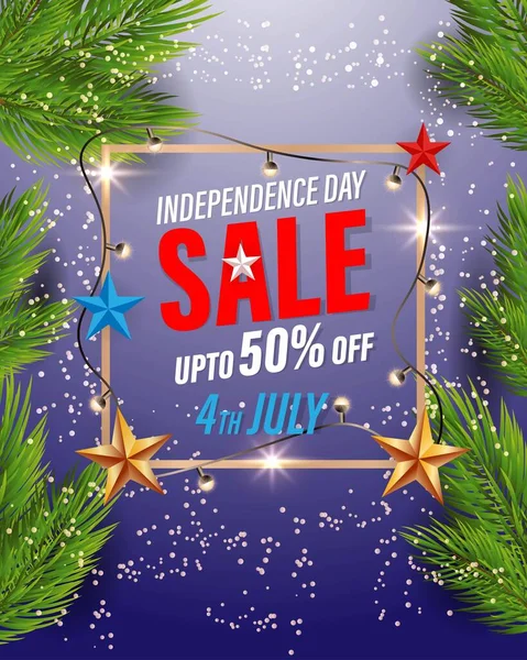 Εικονογράφηση Φορέα Για Την Πώληση Banner Ανεξαρτησία Των Ηπα Ιουλίου — Διανυσματικό Αρχείο