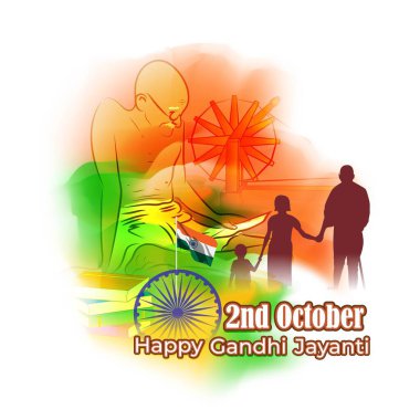 Mutlu Gandi Jayanti-21 Ekim için vektör illüstrasyonu