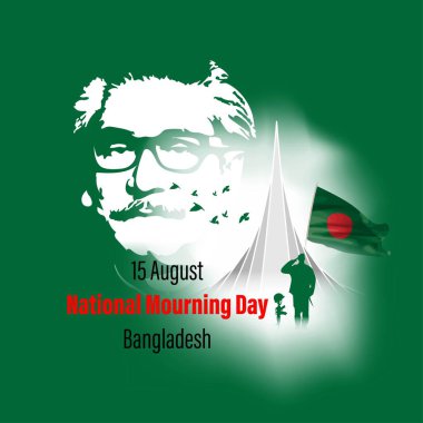 Yas günü için vektör çizimi Bangladeş-15 Ağustos