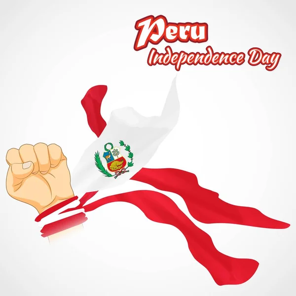 Ilustración Vectorial Para Día Independencia Perú — Vector de stock