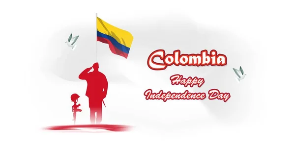 Ilustración Vectorial Para Día Independencia Colombia — Vector de stock