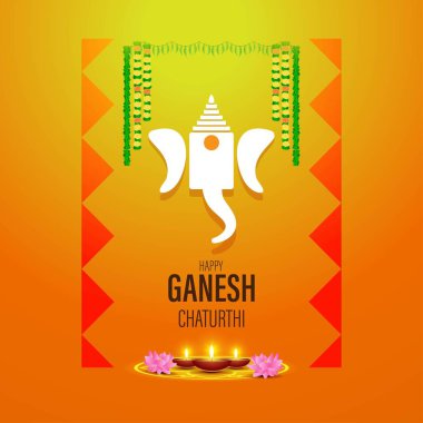 VECTOR LORD GANESHA FESTİVALİ GANESHA CHATURTHI MUTLU CHANESH CHATURTHI