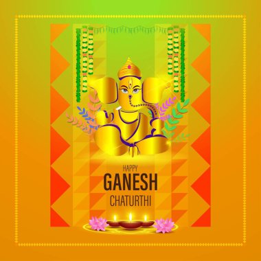 VECTOR LORD GANESHA FESTİVALİ GANESHA CHATURTHI MUTLU CHANESH CHATURTHI