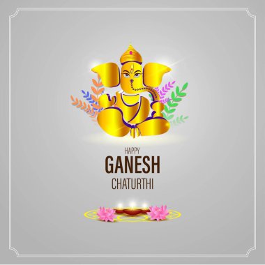 VECTOR LORD GANESHA FESTİVALİ GANESHA CHATURTHI MUTLU CHANESH CHATURTHI