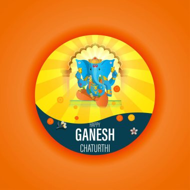 VECTOR LORD GANESHA FESTİVALİ GANESHA CHATURTHI MUTLU CHANESH CHATURTHI