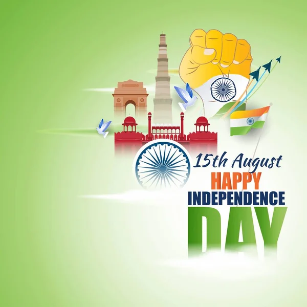 Ilustración Vectorial Para Independencia India Día Agosto — Vector de stock