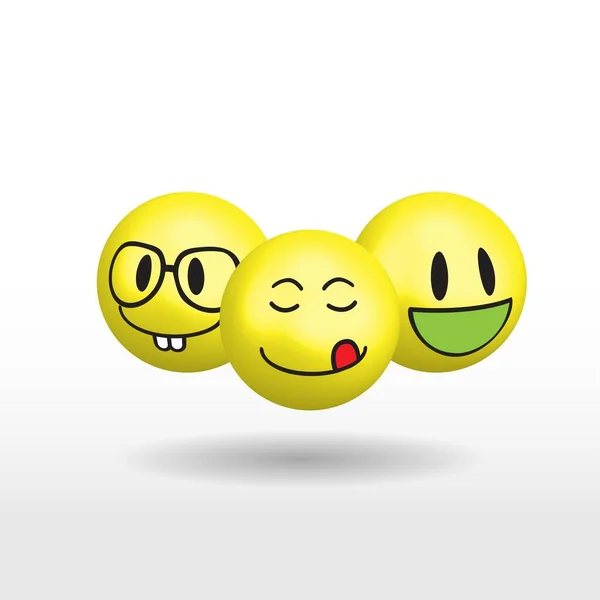 Ilustración Vectorial Para Retroalimentación Emoticon Smile Set — Vector de stock