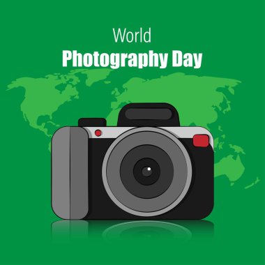 Dünya fotoğrafçılık günü için vektör illüstrasyonu