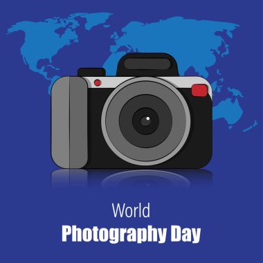 Dünya fotoğrafçılık günü için vektör illüstrasyonu