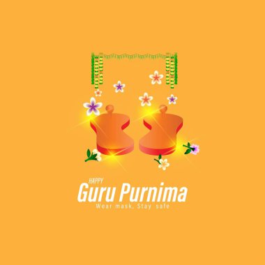 Hint festivali Guru Purnima için Vektör illüstrasyonu;