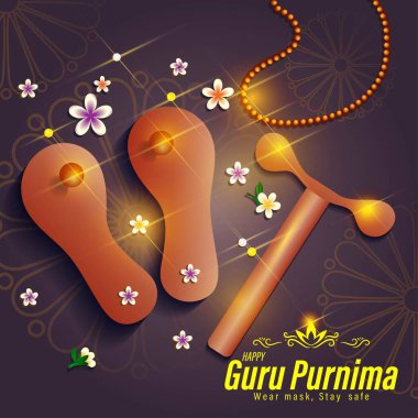 Hint festivali Guru Purnima için Vektör illüstrasyonu;