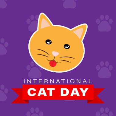 Uluslararası kedi günü için vektör illüstrasyonu