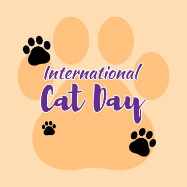 Uluslararası kedi günü için vektör illüstrasyonu