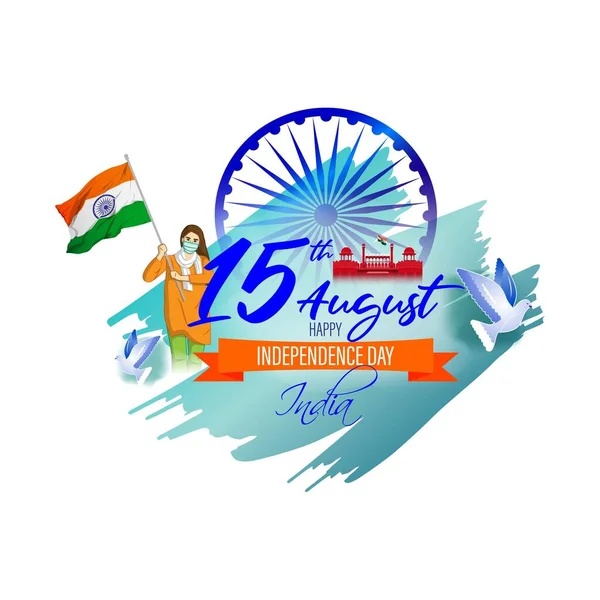 Ilustración Vectorial Para Independencia India Día Agosto — Archivo Imágenes Vectoriales