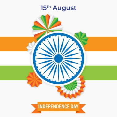 Hindistan 'ın bağımsızlığı için vektör illüstrasyonu 15 Ağustos