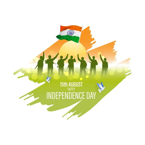 Ilustración Vectorial Para Independencia India Día Agosto — Vector de stock