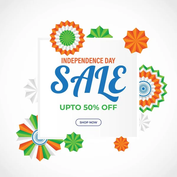 Vector Illustration Indian Independence Sale Banner 15Th August — Vetor de Stock