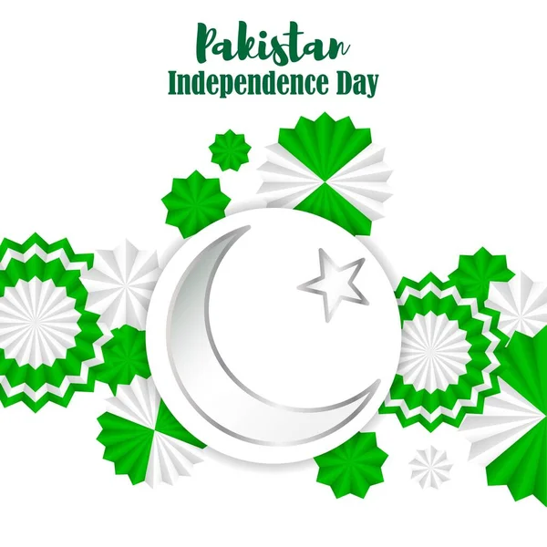 Wektor Ilustracja Szczęśliwy Dzień Niepodległości Pakistanu Sierpnia — Wektor stockowy