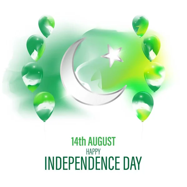 Διανυσματική Απεικόνιση Για Ευτυχισμένη Ημέρα Ανεξαρτησίας Πακιστάν Αύγουστος — Διανυσματικό Αρχείο