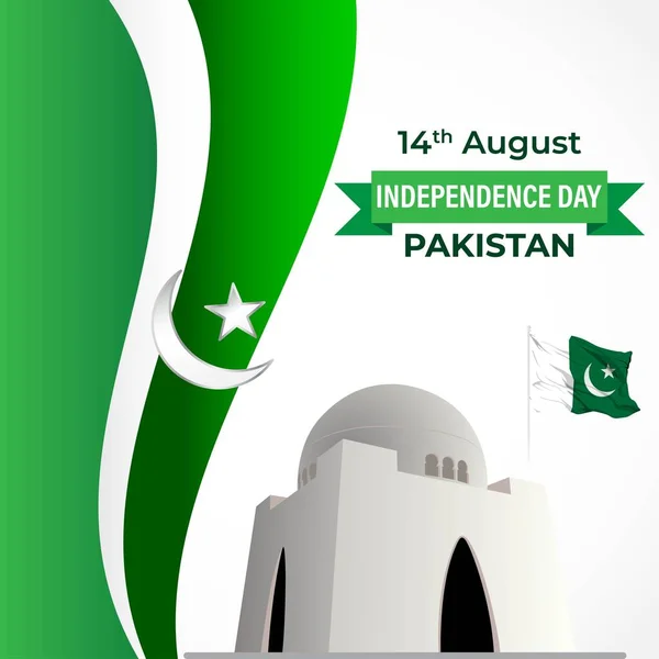 Διανυσματική Απεικόνιση Για Ευτυχισμένη Ημέρα Ανεξαρτησίας Πακιστάν Αύγουστος — Διανυσματικό Αρχείο