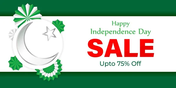 Vector Illustration Pakistan Independence Day Sale Banner — Διανυσματικό Αρχείο