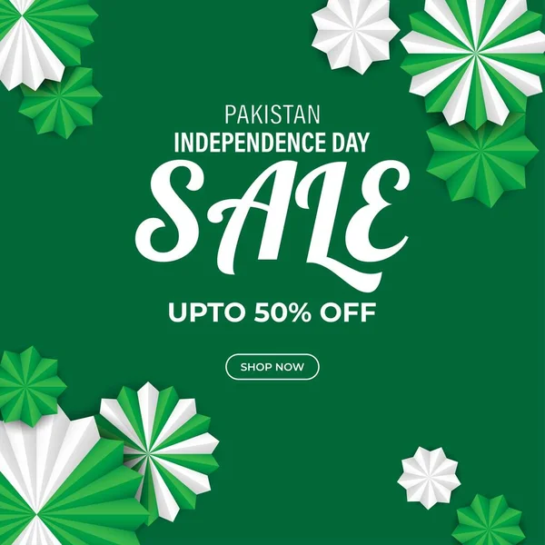 Vector Illustration Pakistan Independence Day Sale Banner — Stok Vektör