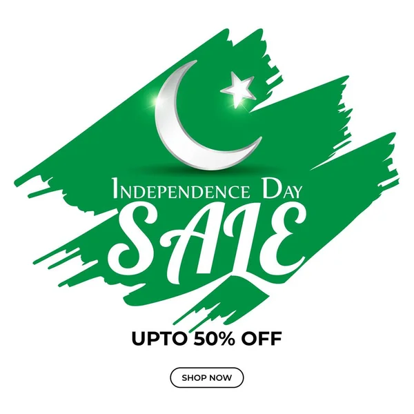 Vector Illustration Pakistan Independence Day Sale Banner — Stock Vector