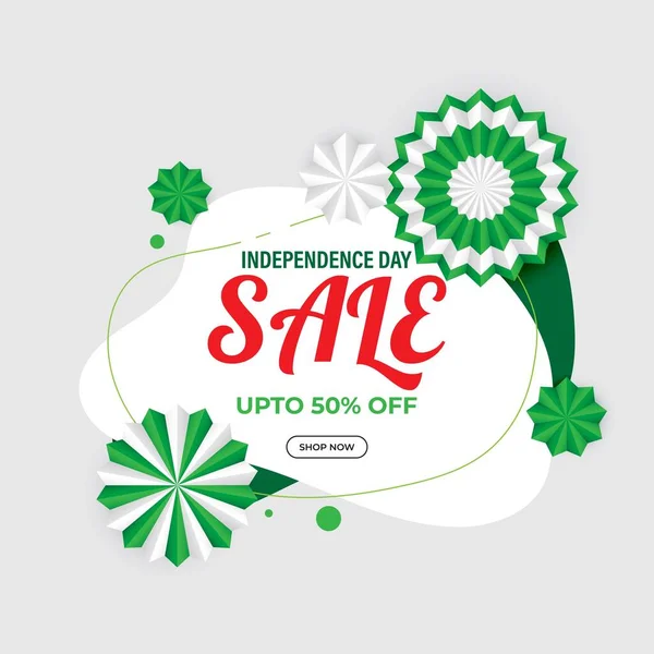 Vector Illustration Pakistan Independence Day Sale Banner — Διανυσματικό Αρχείο