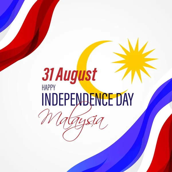 Ilustración Vectorial Para Feliz Día Independencia Malasia Agosto — Vector de stock