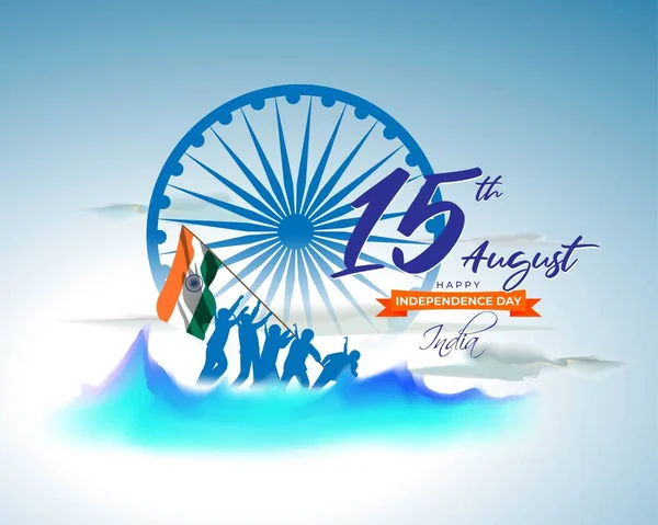 Vector Illustration Indian Independence Day 15Th August —  Vetores de Stock