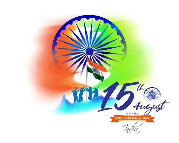 Vector Illustration Indian Independence Day 15Th August —  Vetores de Stock