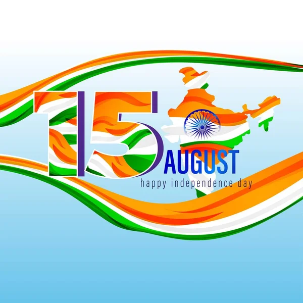 Vector Illustration Indian Independence Day 15Th August — Vector de stock