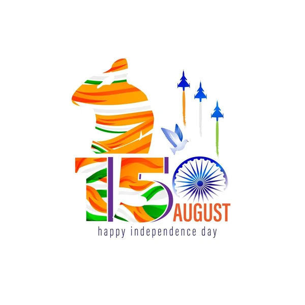 幸せな独立記念日のためのベクトルイラスト India August — ストックベクタ