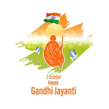 Mutlu Gandi Jayanti-21 Ekim için vektör illüstrasyonu