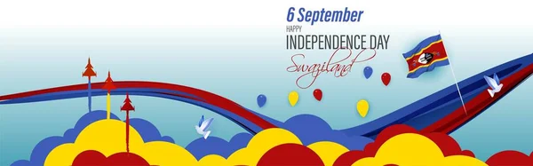 Εικονογράφηση Φορέα Για Την Ημέρα Ανεξαρτησίας Της Σουαζιλάνδης Σεπτεμβρίου — Διανυσματικό Αρχείο