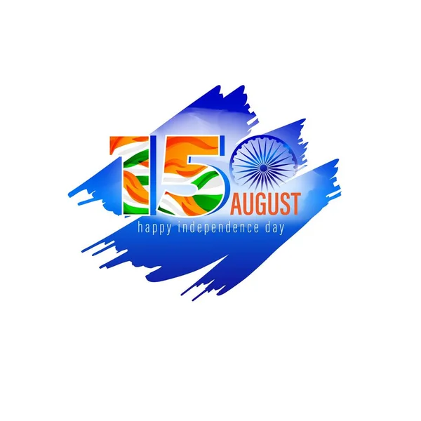 Ilustración Vectorial Para Feliz Día Independencia India Agosto — Vector de stock