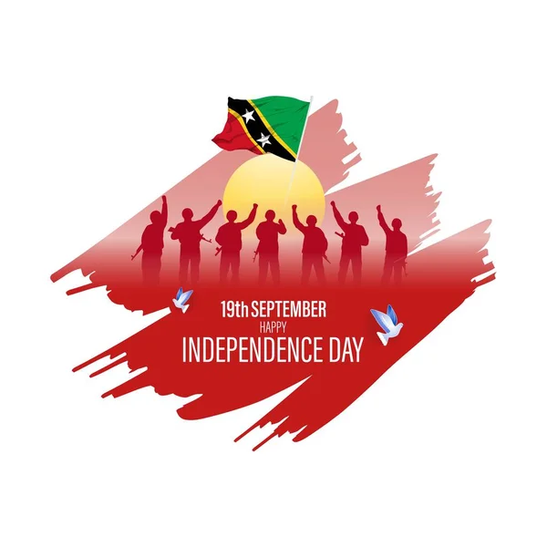 Illustration Vectorielle Pour Indépendance Day Saint Kitts Nevis Septembre — Image vectorielle