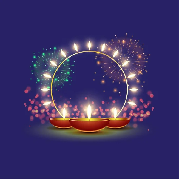 Boldog Diwali Vektorköszöntése Dipawali Indiai Fesztivál — Stock Vector