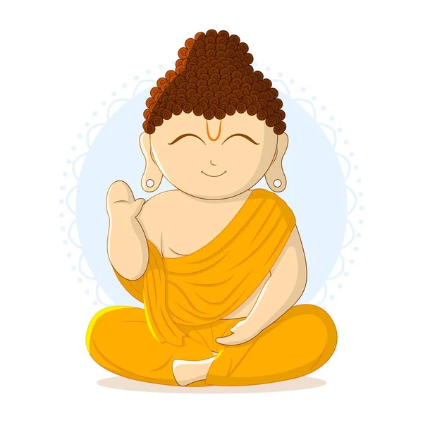 Διάνυσμα Κινουμένων Σχεδίων Του Happy Buddha — Διανυσματικό Αρχείο